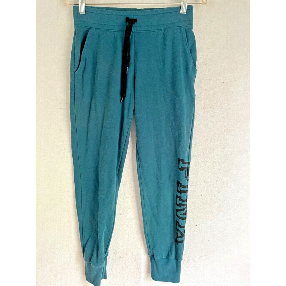 VICTORIA SECRET PINK Sweatpants S pants logo fleece joggers blue women's